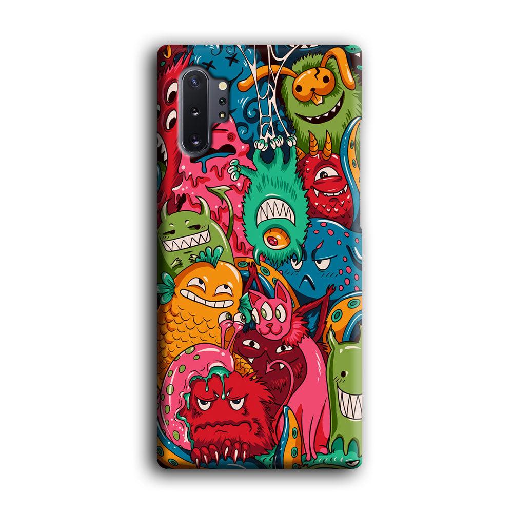 Doodle Monsters Get Together and Laugh Samsung Galaxy Note 10 Plus Case-Oxvistore