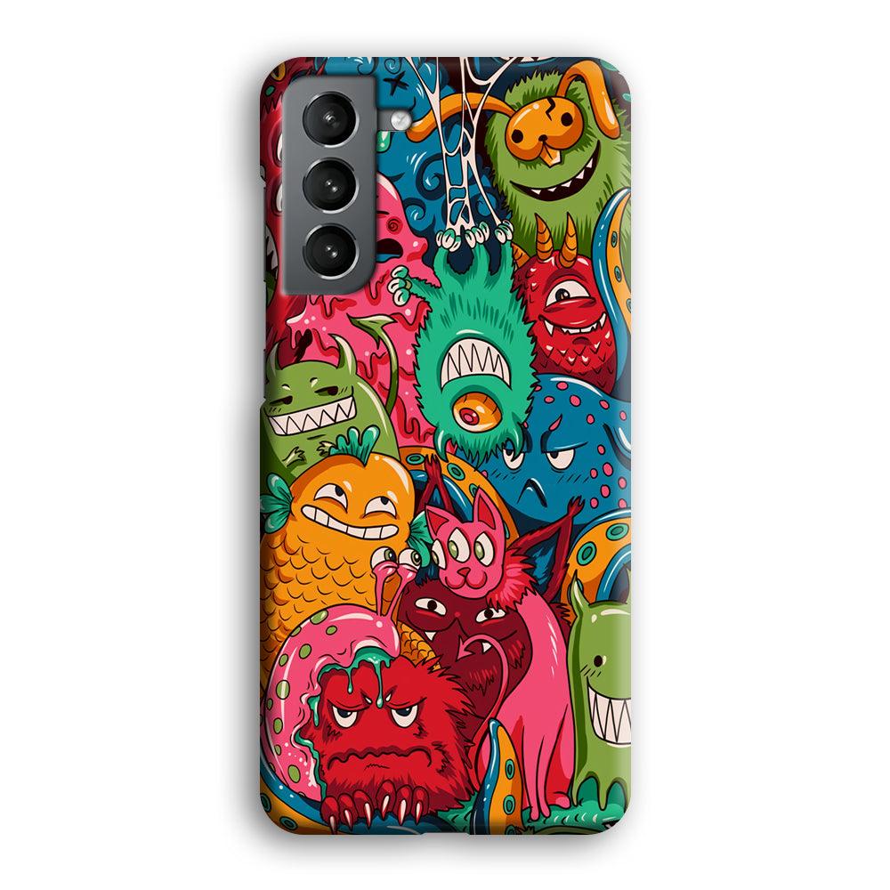 Doodle Monsters Get Together and Laugh Samsung Galaxy S21 Plus Case-Oxvistore