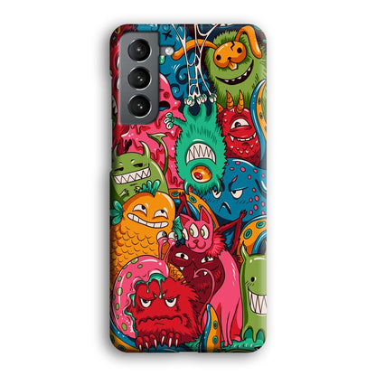 Doodle Monsters Get Together and Laugh Samsung Galaxy S21 Plus Case-Oxvistore