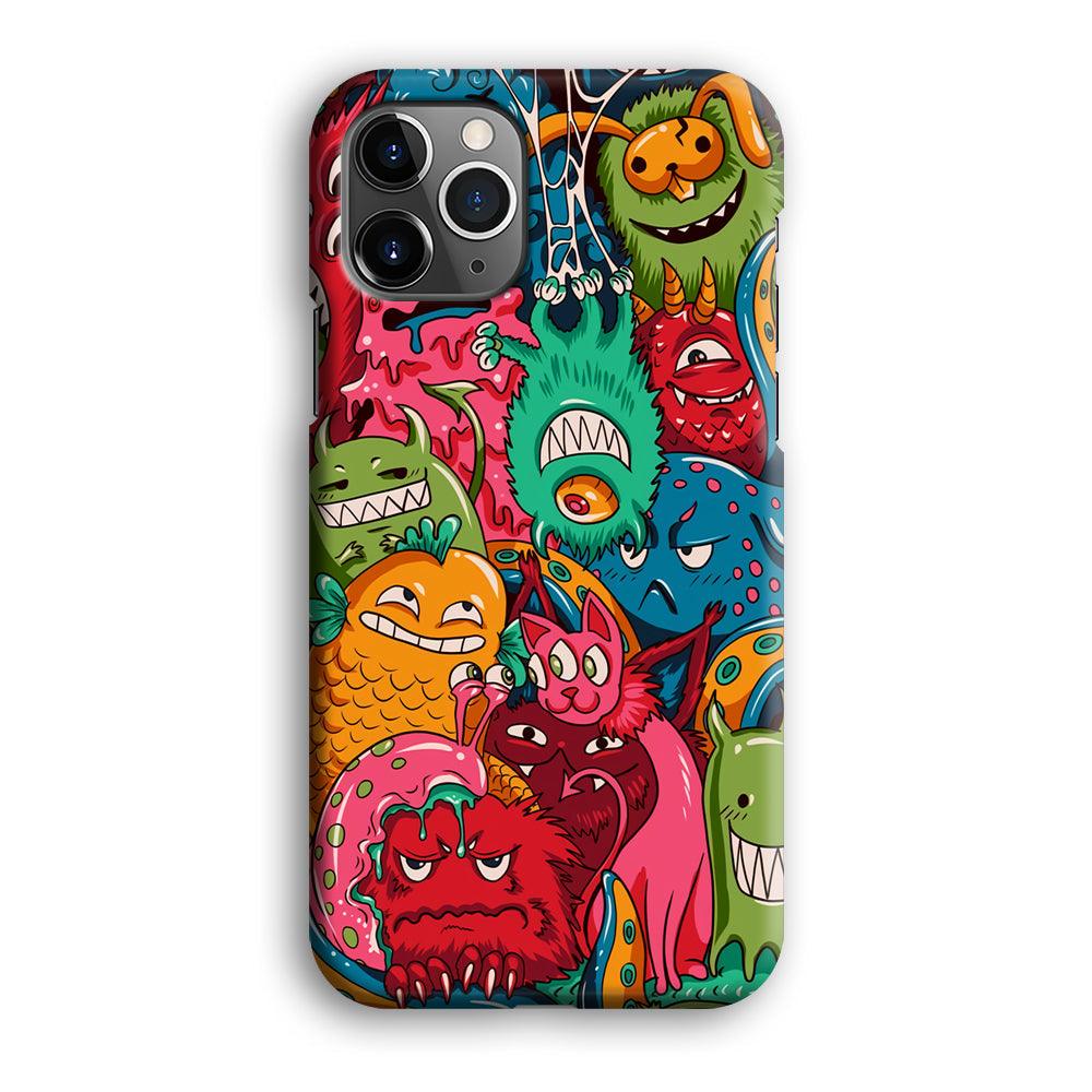 Doodle Monsters Get Together and Laugh iPhone 12 Pro Max Case-Oxvistore