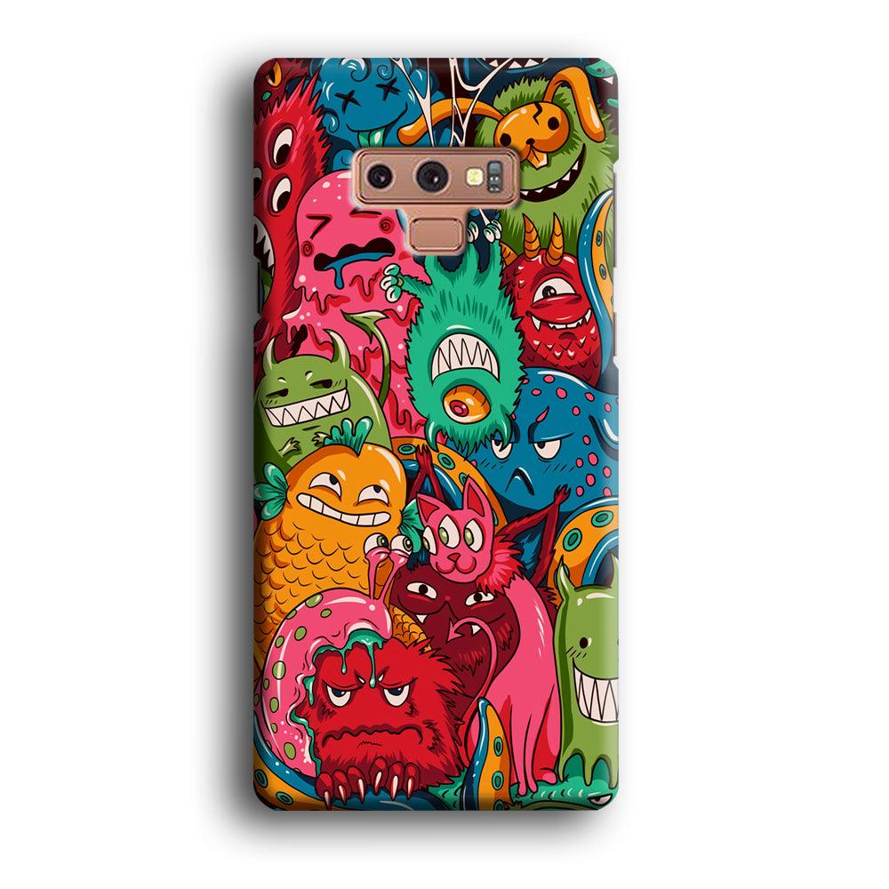 Doodle Monsters Get Together and Laugh Samsung Galaxy Note 9 Case-Oxvistore