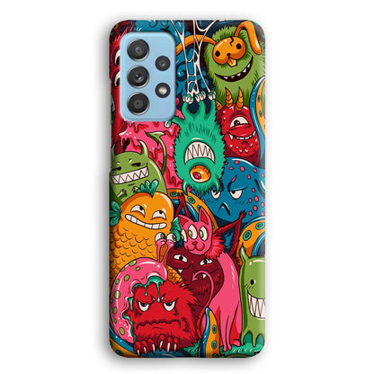 Doodle Monsters Get Together and Laugh Samsung Galaxy A52 Case-Oxvistore