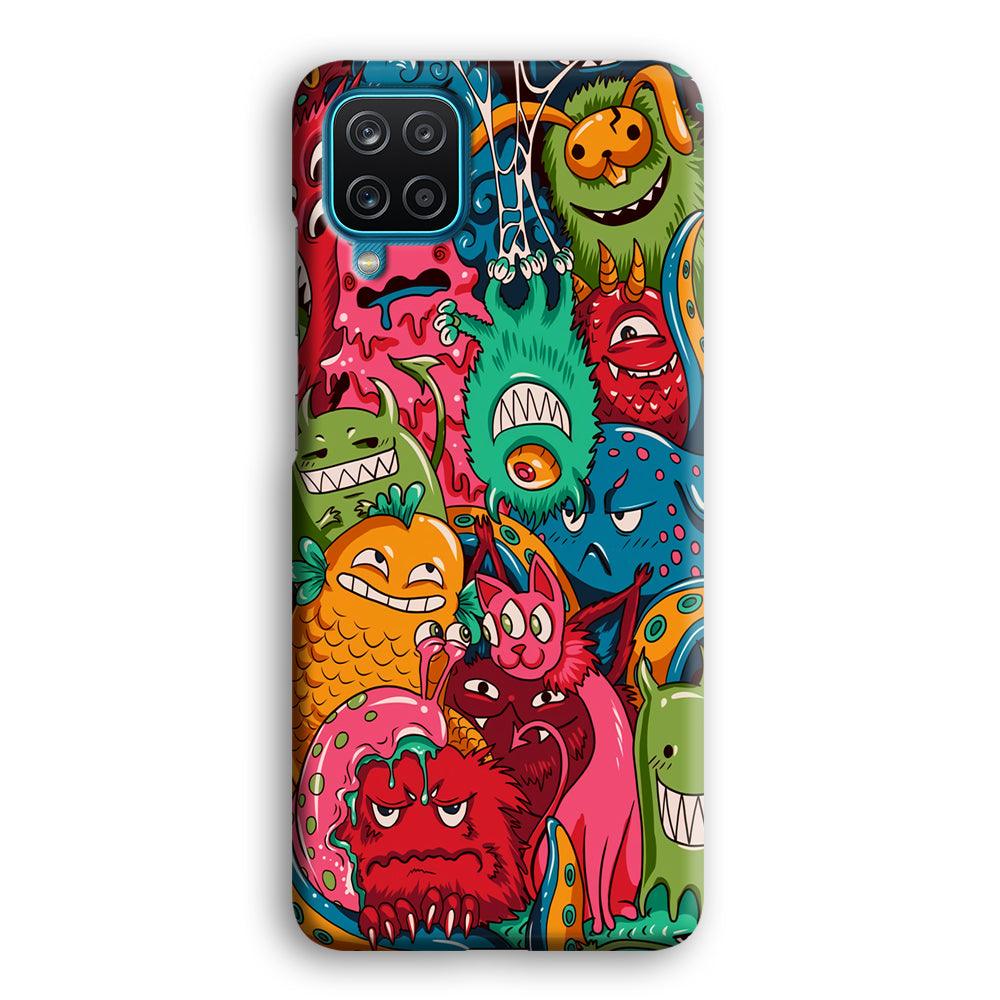 Doodle Monsters Get Together and Laugh Samsung Galaxy A12 Case-Oxvistore