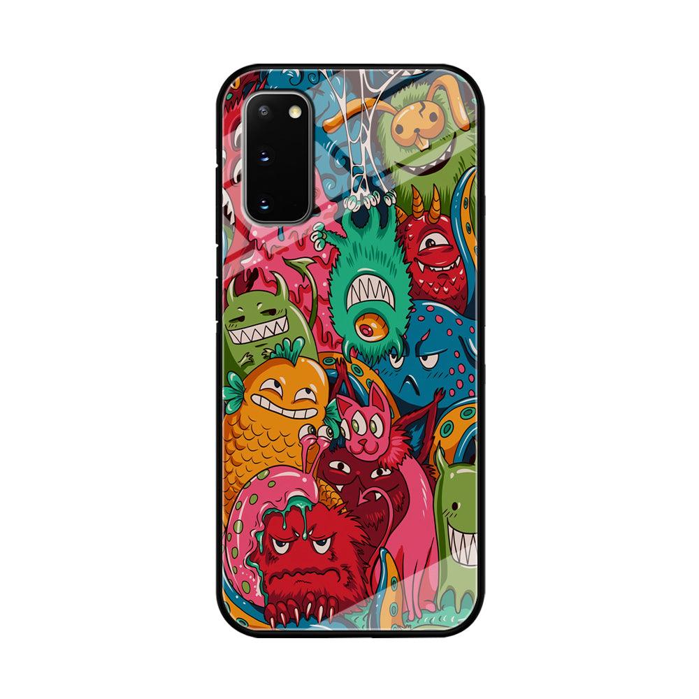 Doodle Monsters Get Together and Laugh Samsung Galaxy S20 Case-Oxvistore