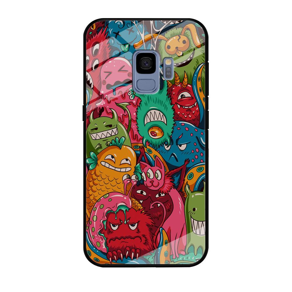 Doodle Monsters Get Together and Laugh Samsung Galaxy S9 Case-Oxvistore