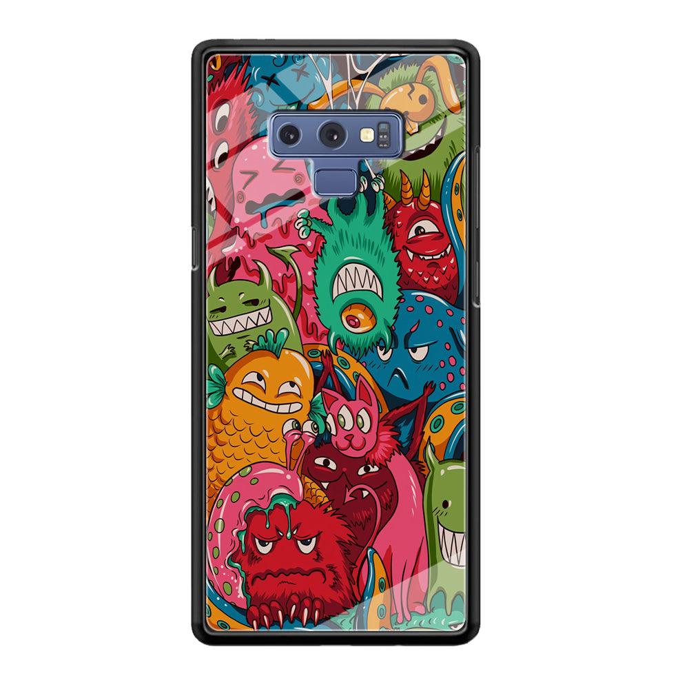 Doodle Monsters Get Together and Laugh Samsung Galaxy Note 9 Case-Oxvistore