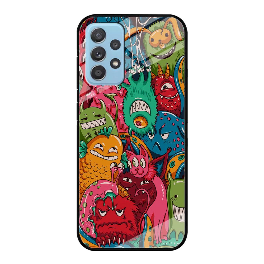 Doodle Monsters Get Together and Laugh Samsung Galaxy A52 Case-Oxvistore