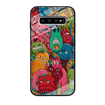 Doodle Monsters Get Together and Laugh Samsung Galaxy S10 Plus Case-Oxvistore