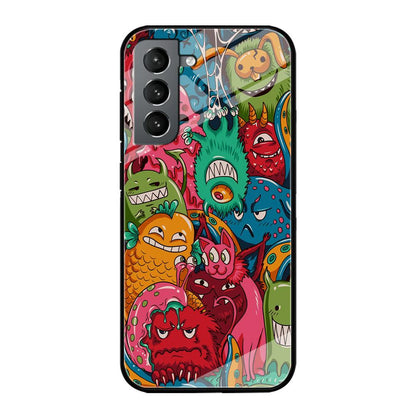 Doodle Monsters Get Together and Laugh Samsung Galaxy S21 Plus Case-Oxvistore