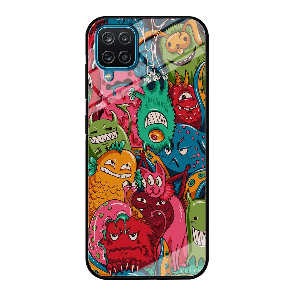 Doodle Monsters Get Together and Laugh Samsung Galaxy A12 Case-Oxvistore