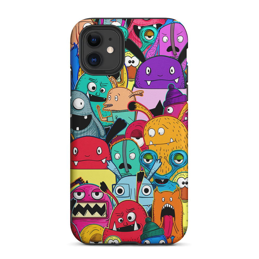 Doodle Monsters Graffiti Art 2 in 1 Tough Phone Case