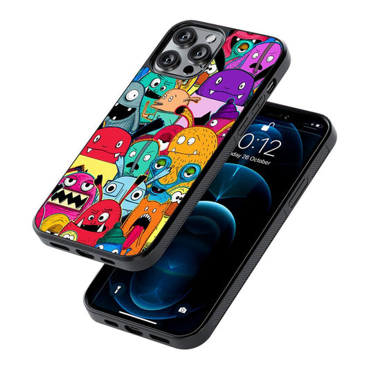 Doodle Monsters Graffiti Art 2D Rubber Phone Case-Oxvistore