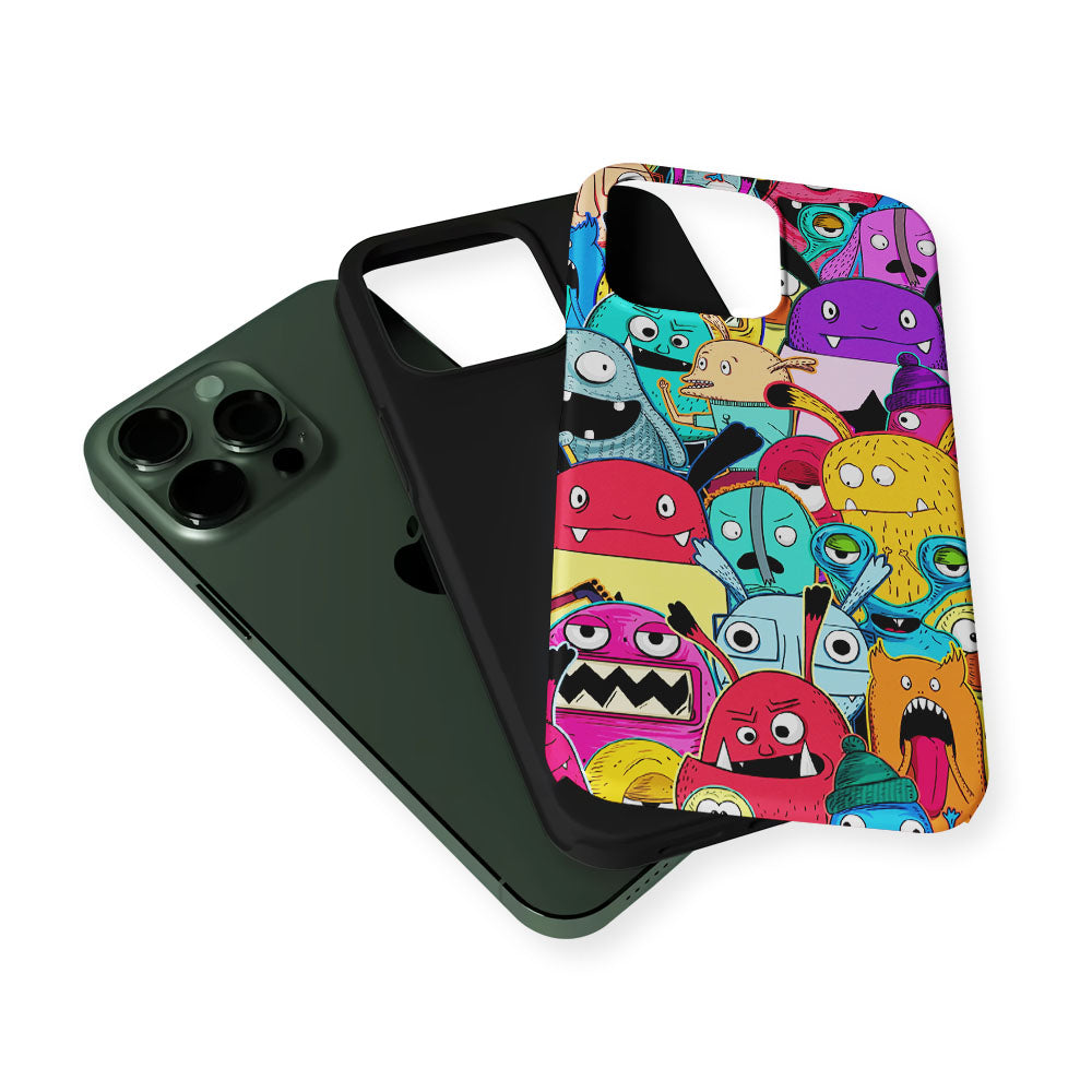 Doodle Monsters Graffiti Art 2 in 1 Tough Phone Case