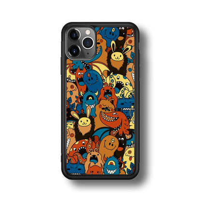 Doodle Monsters Take a Rest With Smile iPhone 11 Pro Case-Oxvistore