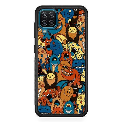 Doodle Monsters Take a Rest With Smile Samsung Galaxy A12 Case-Oxvistore