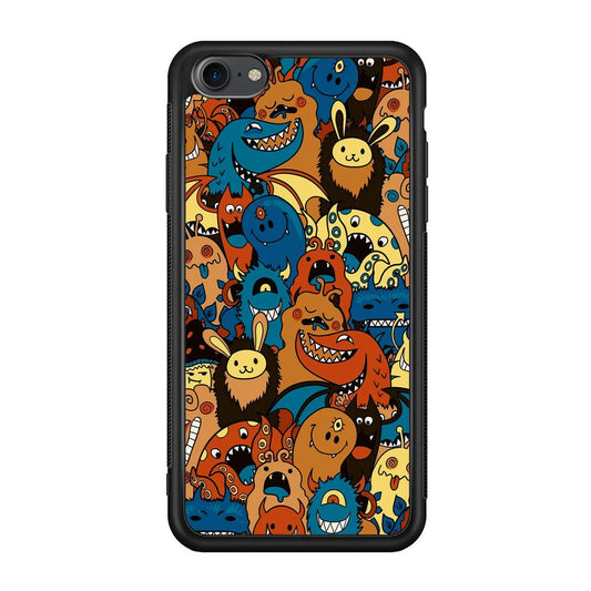 Doodle Monsters Take a Rest With Smile iPhone 8 Case-Oxvistore