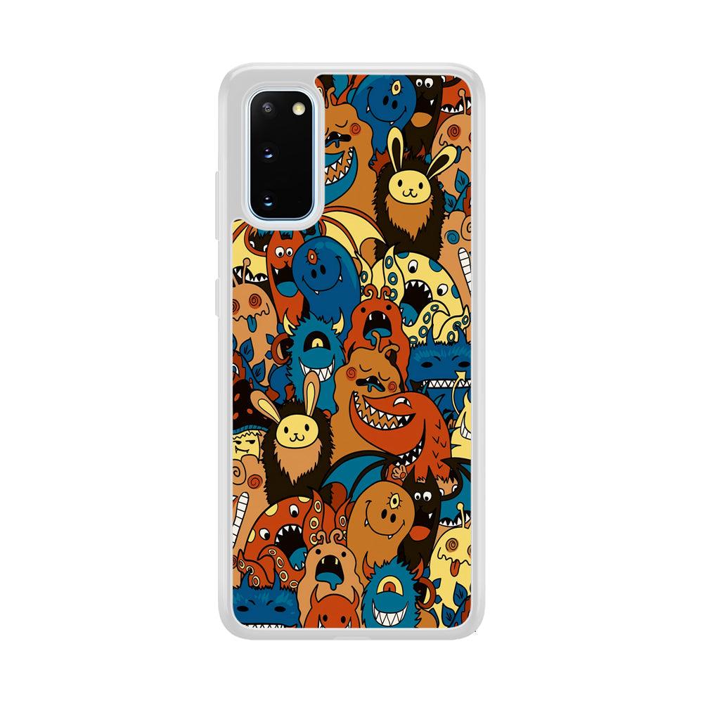 Doodle Monsters Take a Rest With Smile Samsung Galaxy S20 Case-Oxvistore