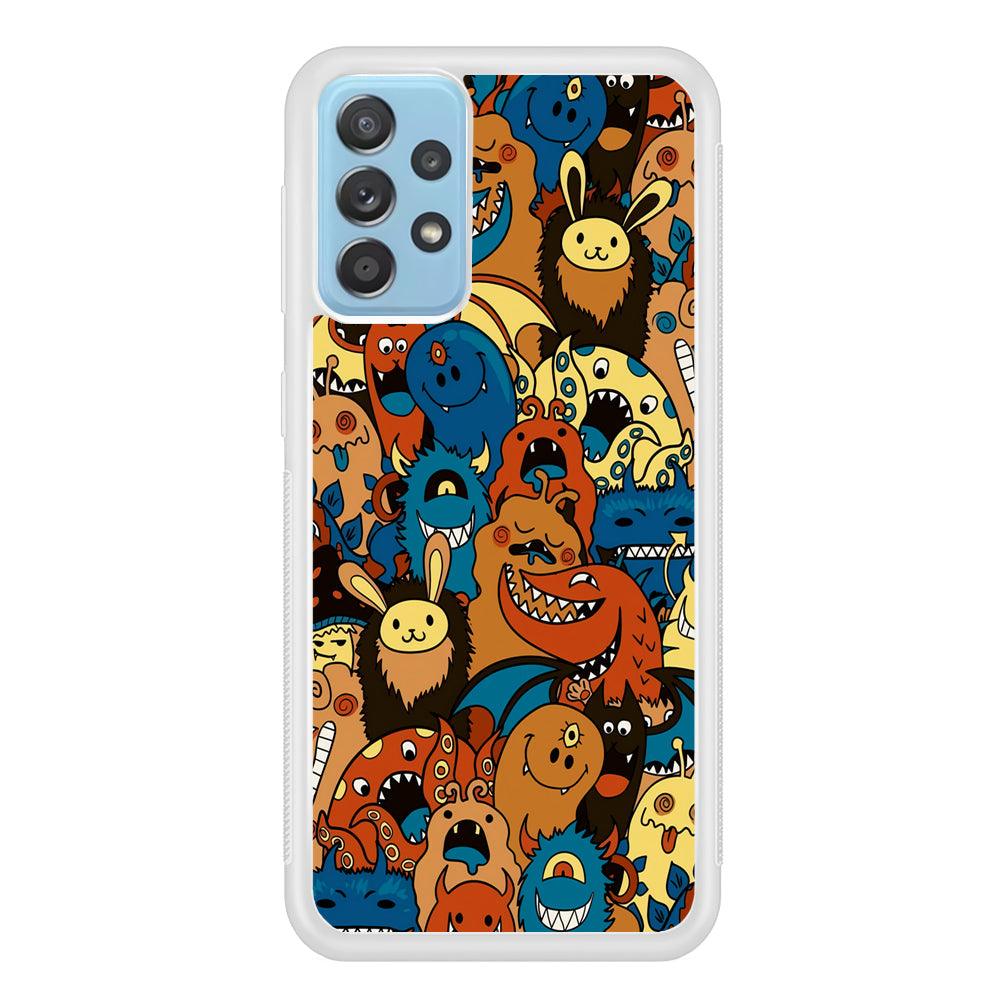 Doodle Monsters Take a Rest With Smile Samsung Galaxy A52 Case-Oxvistore