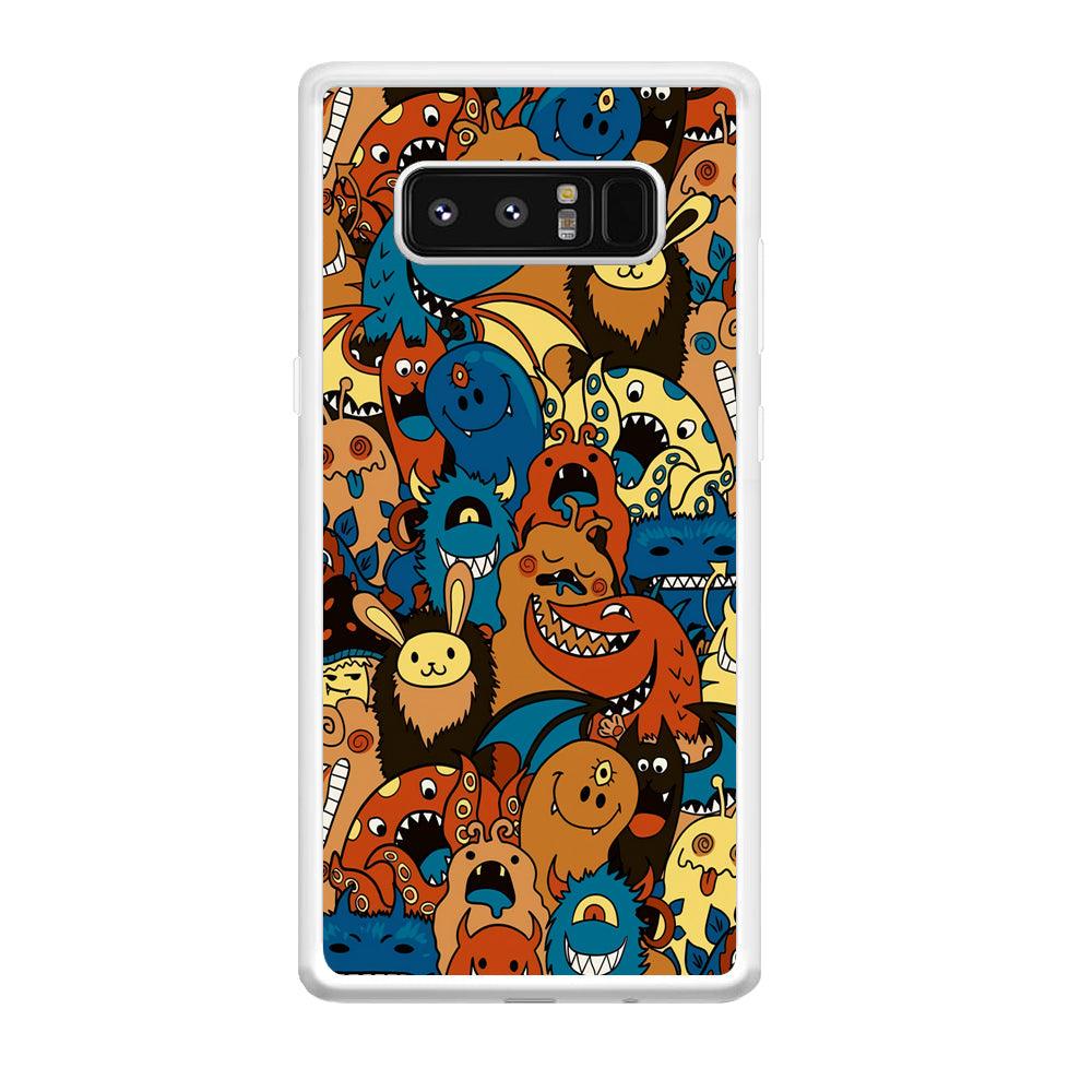 Doodle Monsters Take a Rest With Smile Samsung Galaxy Note 8 Case-Oxvistore