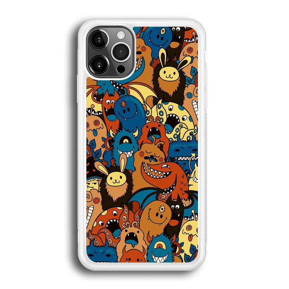 Doodle Monsters Take a Rest With Smile iPhone 12 Pro Case-Oxvistore