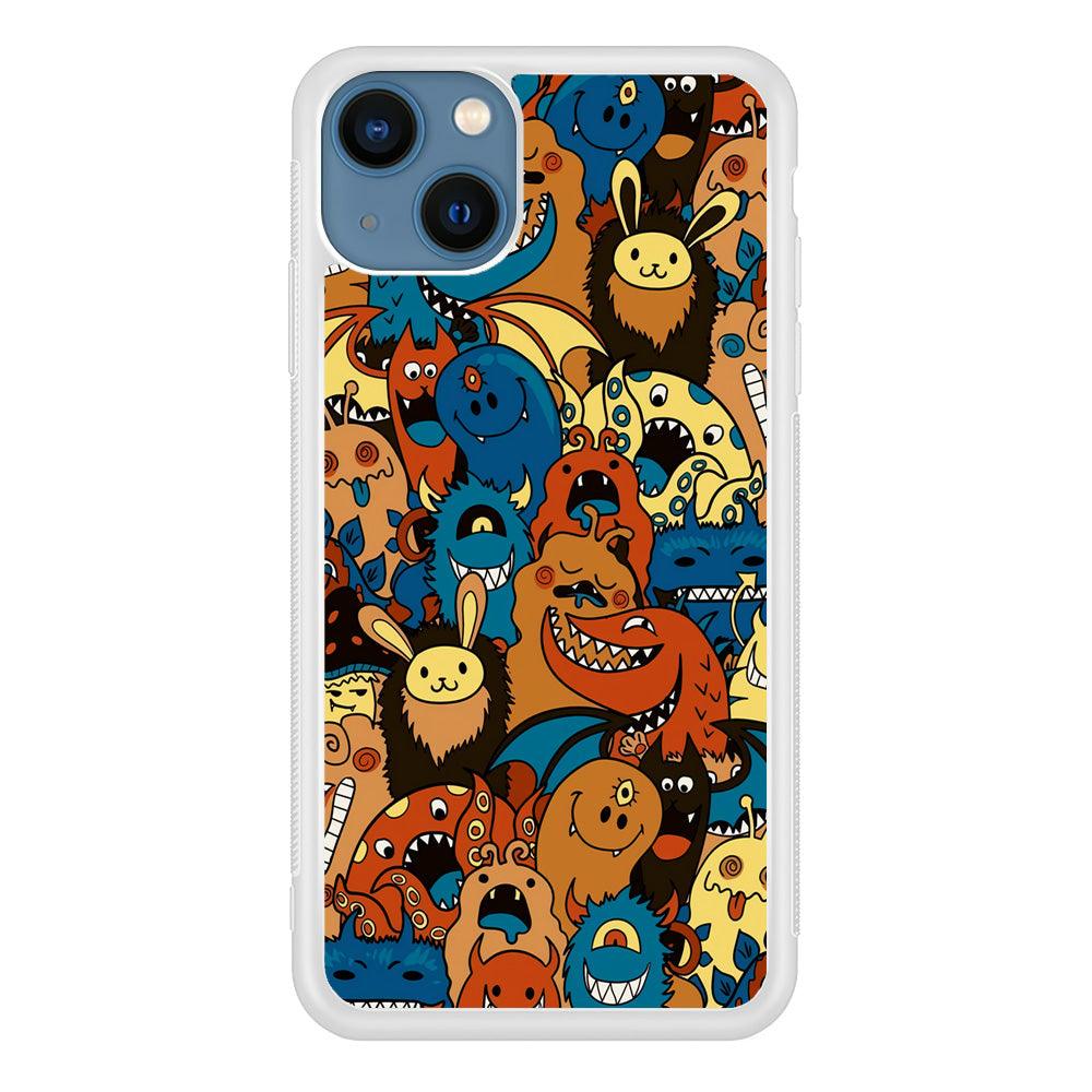 Doodle Monsters Take a Rest With Smile iPhone 13 Case-Oxvistore