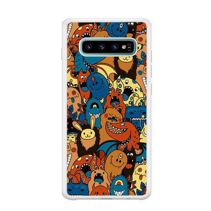 Doodle Monsters Take a Rest With Smile Samsung Galaxy S10 Plus Case-Oxvistore