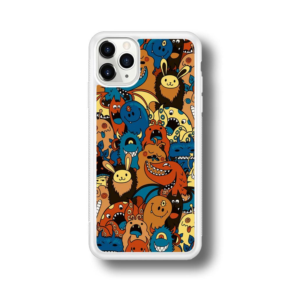 Doodle Monsters Take a Rest With Smile iPhone 11 Pro Case-Oxvistore