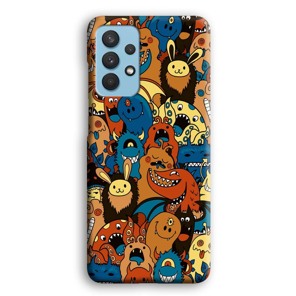 Doodle Monsters Take a Rest With Smile Samsung Galaxy A32 Case-Oxvistore