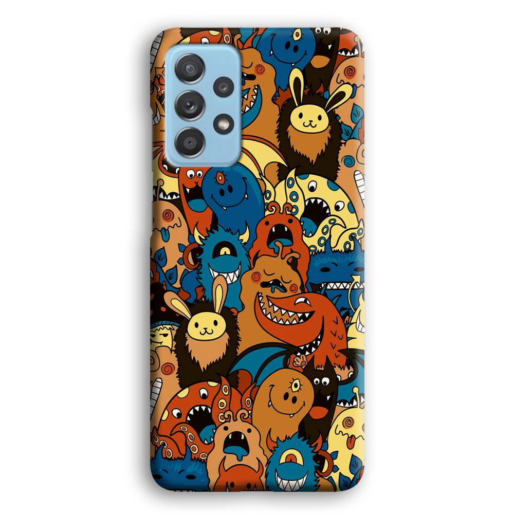 Doodle Monsters Take a Rest With Smile Samsung Galaxy A52 Case-Oxvistore