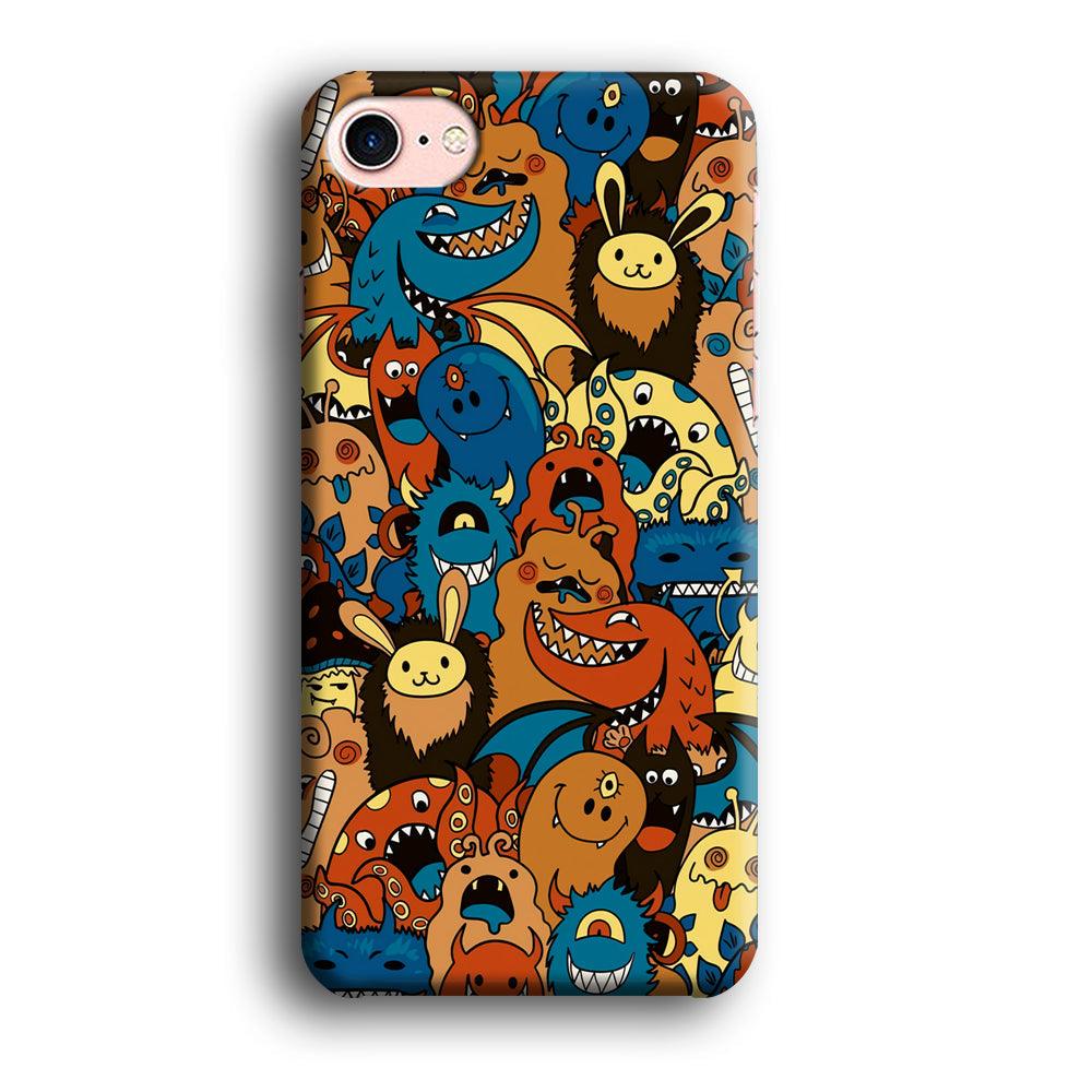 Doodle Monsters Take a Rest With Smile iPhone 8 Case-Oxvistore