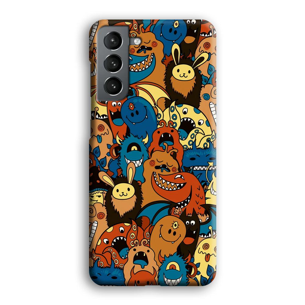 Doodle Monsters Take a Rest With Smile Samsung Galaxy S21 Plus Case-Oxvistore