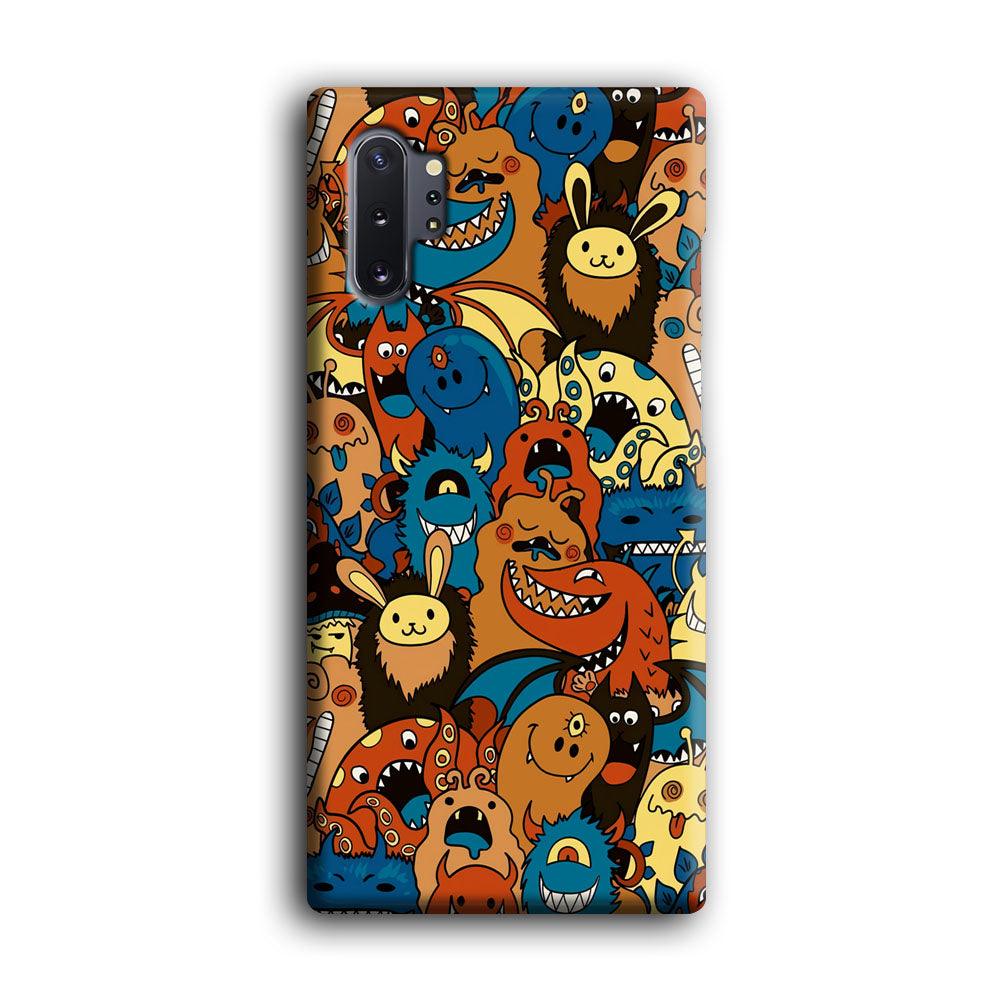 Doodle Monsters Take a Rest With Smile Samsung Galaxy Note 10 Plus Case-Oxvistore