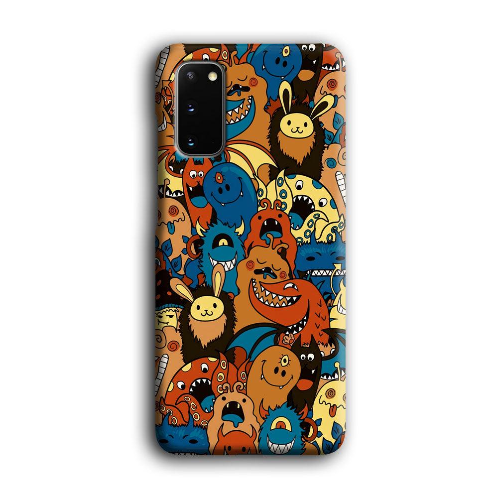 Doodle Monsters Take a Rest With Smile Samsung Galaxy S20 Case-Oxvistore