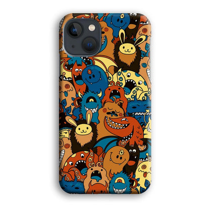 Doodle Monsters Take a Rest With Smile iPhone 15 Plus Case-Oxvistore