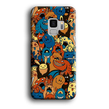 Doodle Monsters Take a Rest With Smile Samsung Galaxy S9 Case-Oxvistore