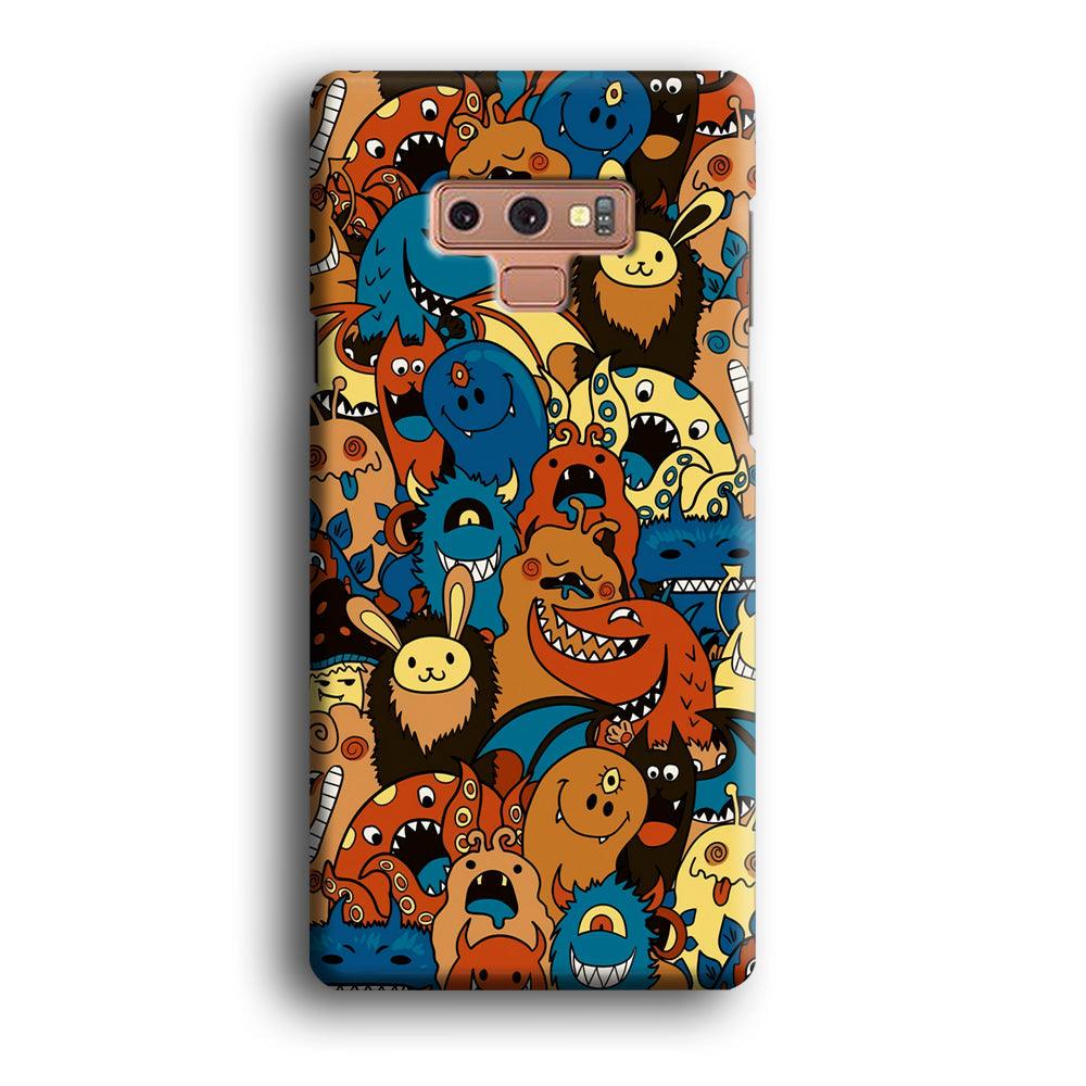 Doodle Monsters Take a Rest With Smile Samsung Galaxy Note 9 Case-Oxvistore