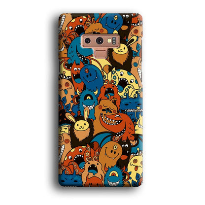 Doodle Monsters Take a Rest With Smile Samsung Galaxy Note 9 Case-Oxvistore