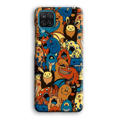 Doodle Monsters Take a Rest With Smile Samsung Galaxy A12 Case-Oxvistore