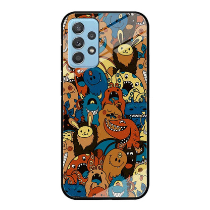 Doodle Monsters Take a Rest With Smile Samsung Galaxy A52 Case-Oxvistore