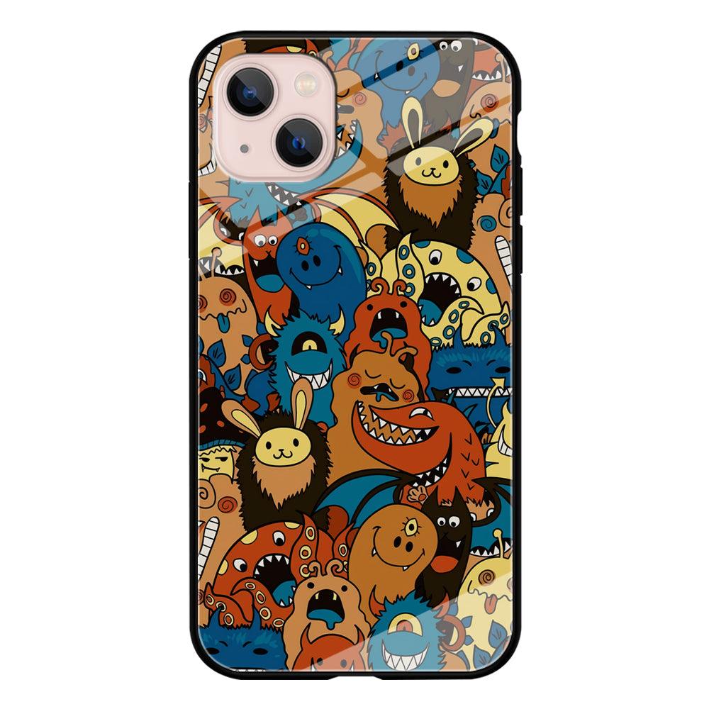 Doodle Monsters Take a Rest With Smile iPhone 15 Plus Case-Oxvistore