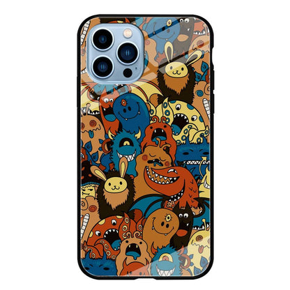 Doodle Monsters Take a Rest With Smile iPhone 14 Pro Max Case-Oxvistore