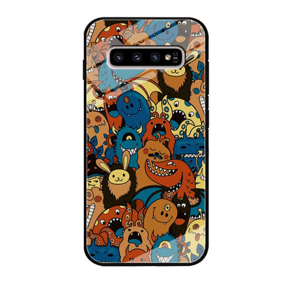 Doodle Monsters Take a Rest With Smile Samsung Galaxy S10 Plus Case-Oxvistore