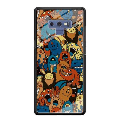 Doodle Monsters Take a Rest With Smile Samsung Galaxy Note 9 Case-Oxvistore