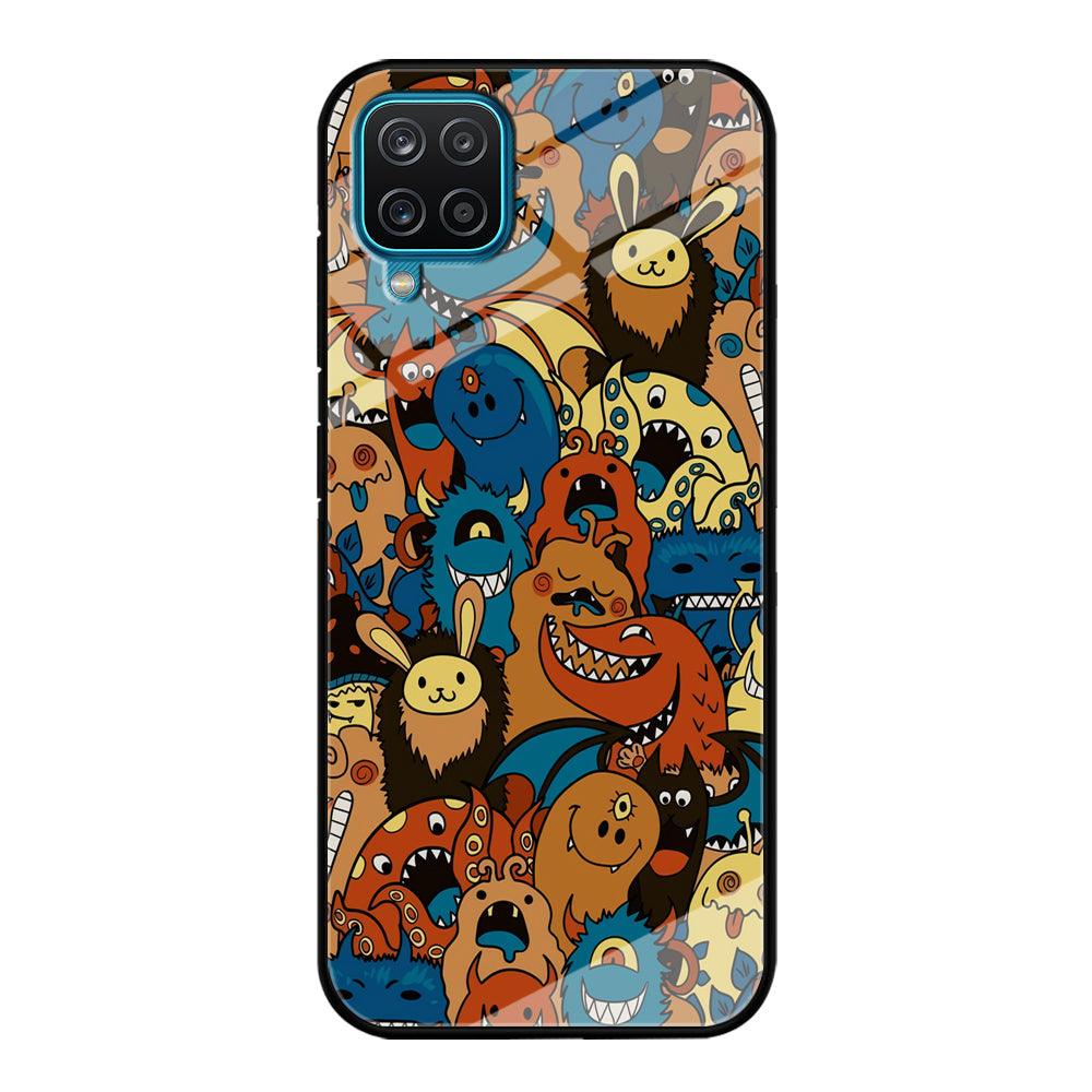 Doodle Monsters Take a Rest With Smile Samsung Galaxy A12 Case-Oxvistore