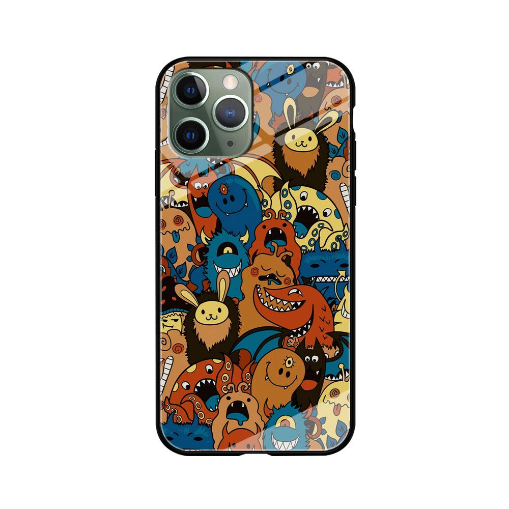 Doodle Monsters Take a Rest With Smile iPhone 11 Pro Case-Oxvistore