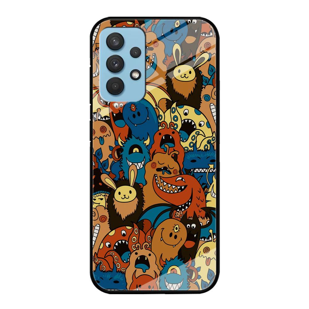 Doodle Monsters Take a Rest With Smile Samsung Galaxy A32 Case-Oxvistore