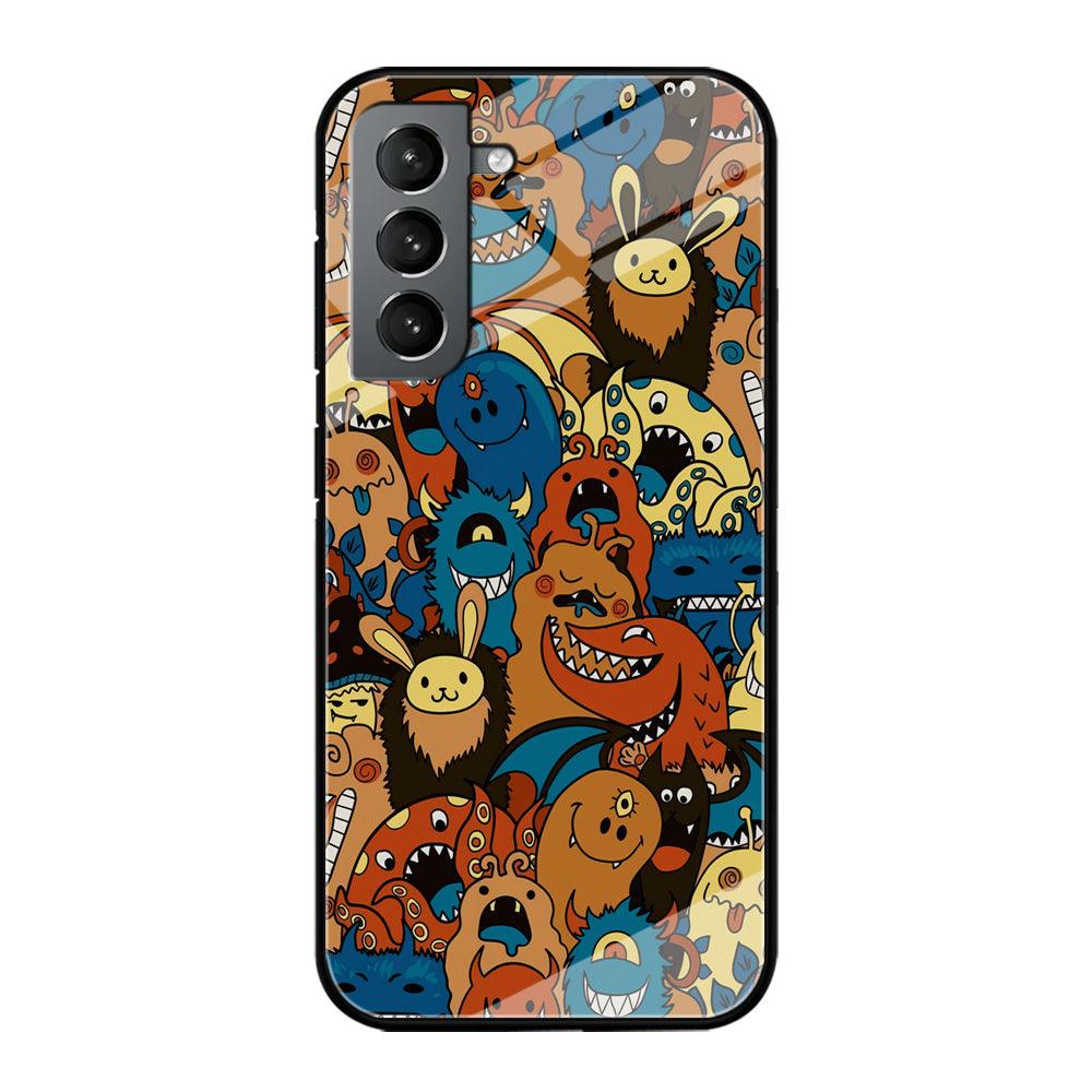 Doodle Monsters Take a Rest With Smile Samsung Galaxy S21 Plus Case-Oxvistore