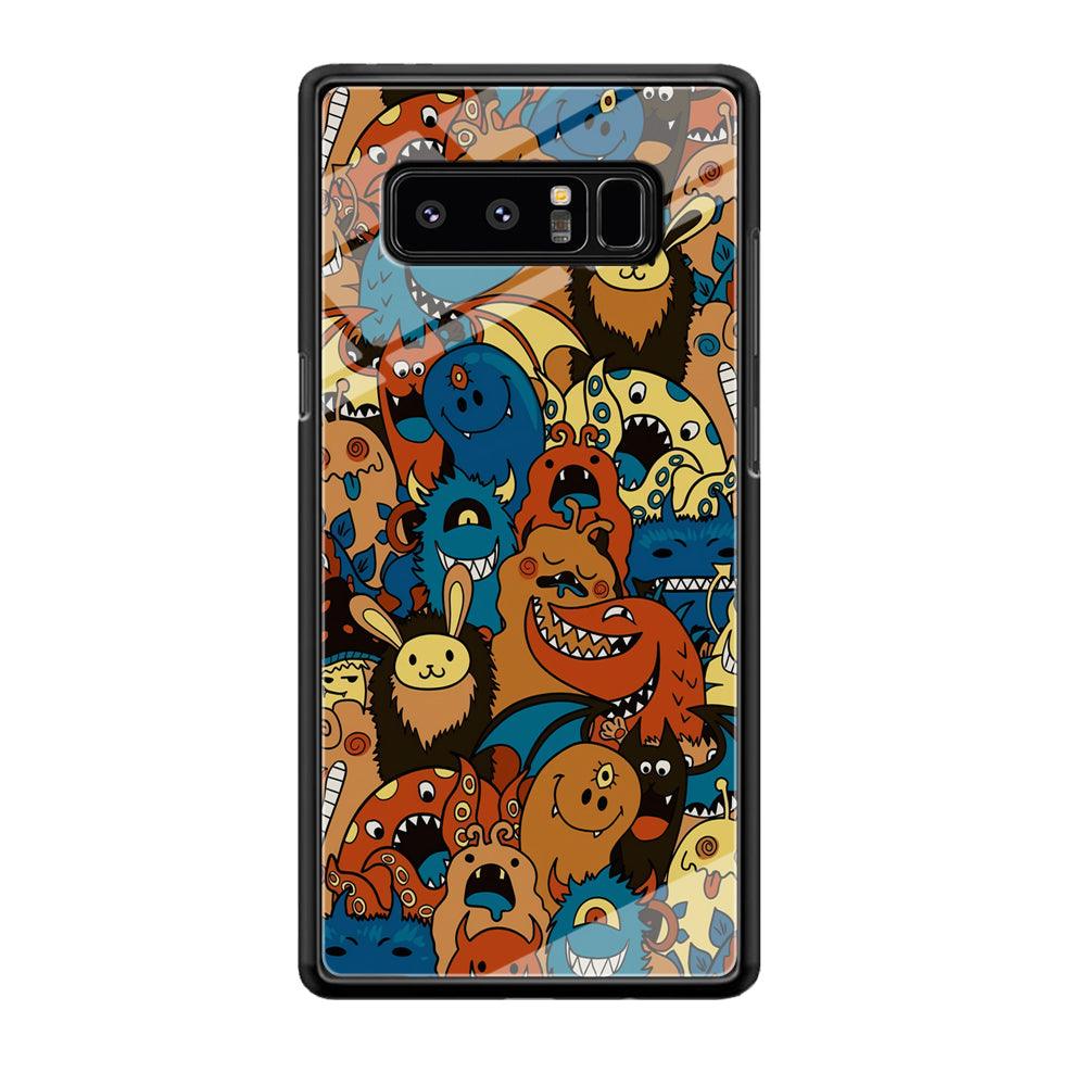 Doodle Monsters Take a Rest With Smile Samsung Galaxy Note 8 Case-Oxvistore