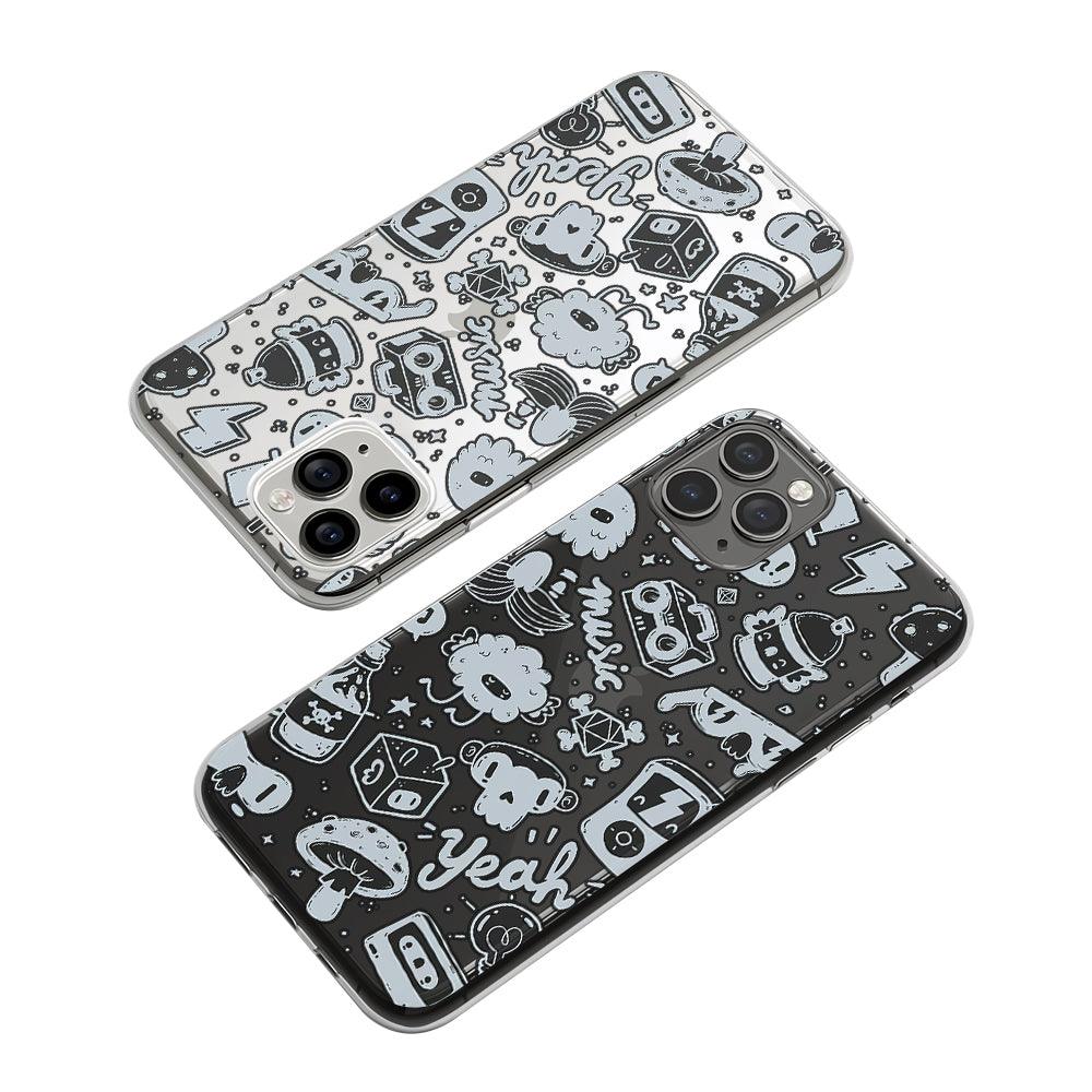 Doodle Music for Night Dance Clear Soft Case-Oxvistore