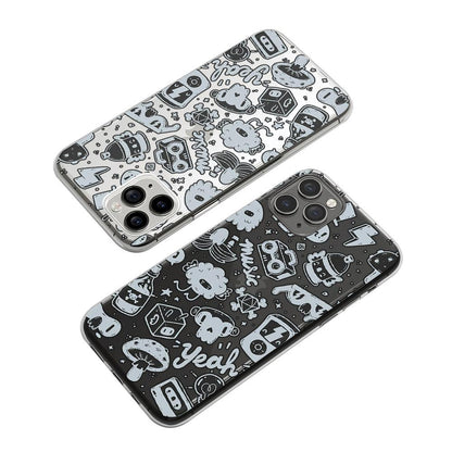 Doodle Music for Night Dance Clear Soft Case-Oxvistore